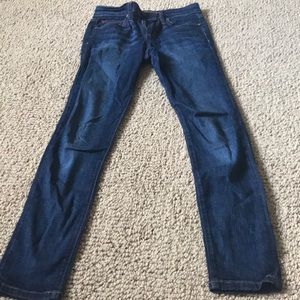 Dark blue low waisted jeans